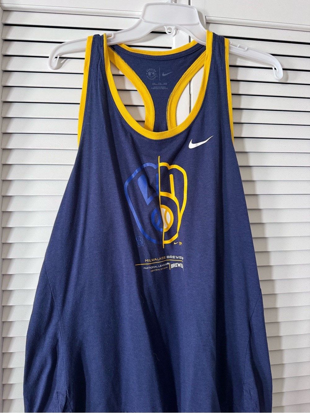 Nike Navy & Yellow Milwaukee Brewers Racerback Tank